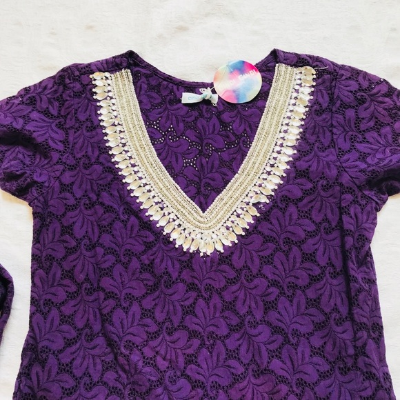 CINDI GINDI**Purple Embellished Coverup Dress XS/S - Picture 2 of 4